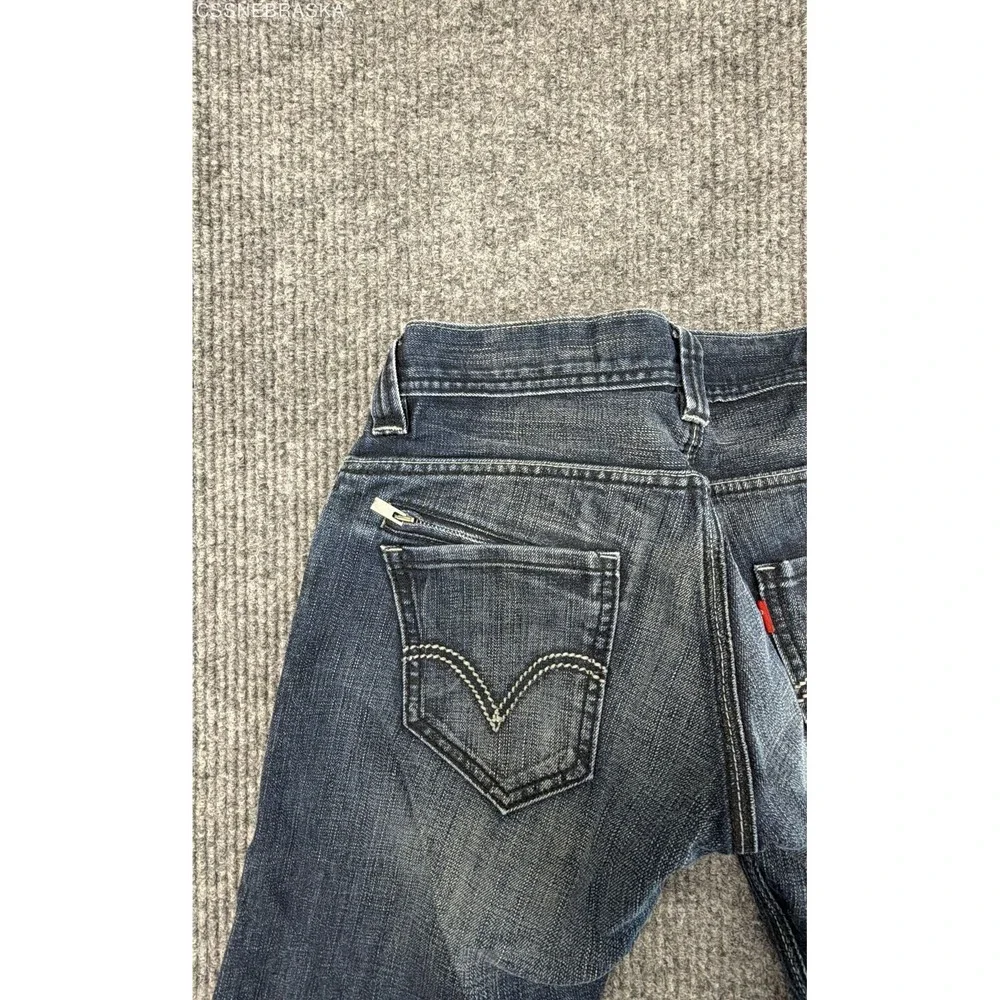 Levi's Men's 514 Slim Straight Jeans Blue Dark Wash Faded Size 30x30